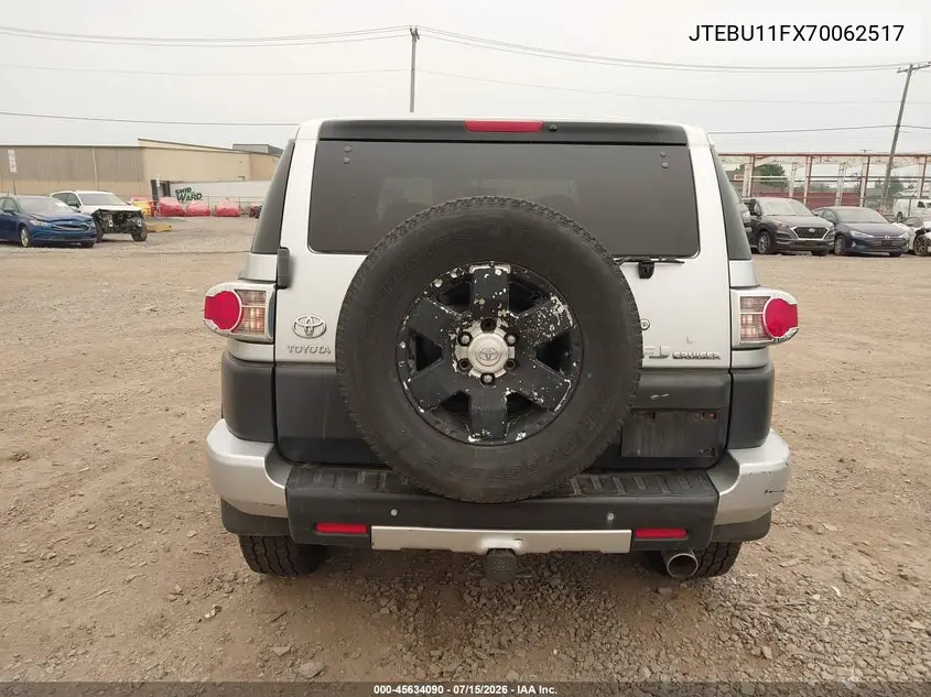 2007 Toyota Fj Cruiser VIN: JTEBU11FX70062517 Lot: 45634090