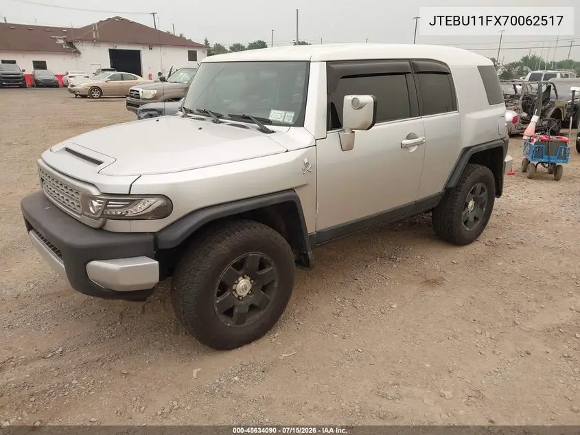 2007 Toyota Fj Cruiser VIN: JTEBU11FX70062517 Lot: 45634090