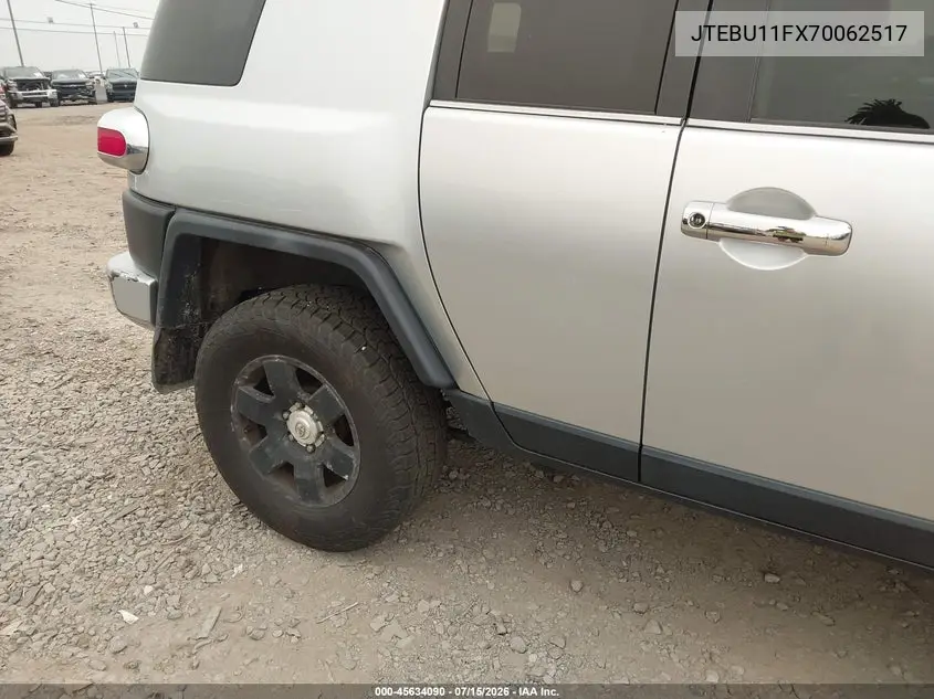 2007 Toyota Fj Cruiser VIN: JTEBU11FX70062517 Lot: 45634090