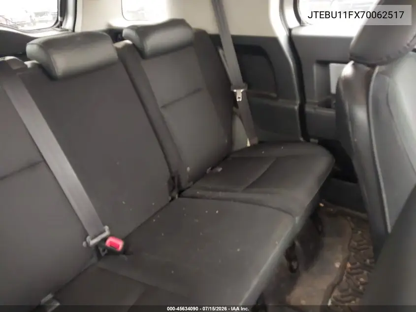 2007 Toyota Fj Cruiser VIN: JTEBU11FX70062517 Lot: 45634090