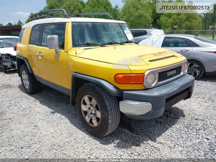 2007 Toyota Fj Cruiser VIN: JTEZU11F870002573 Lot: 45653784