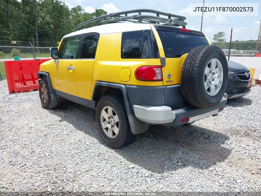 2007 Toyota Fj Cruiser VIN: JTEZU11F870002573 Lot: 45653784