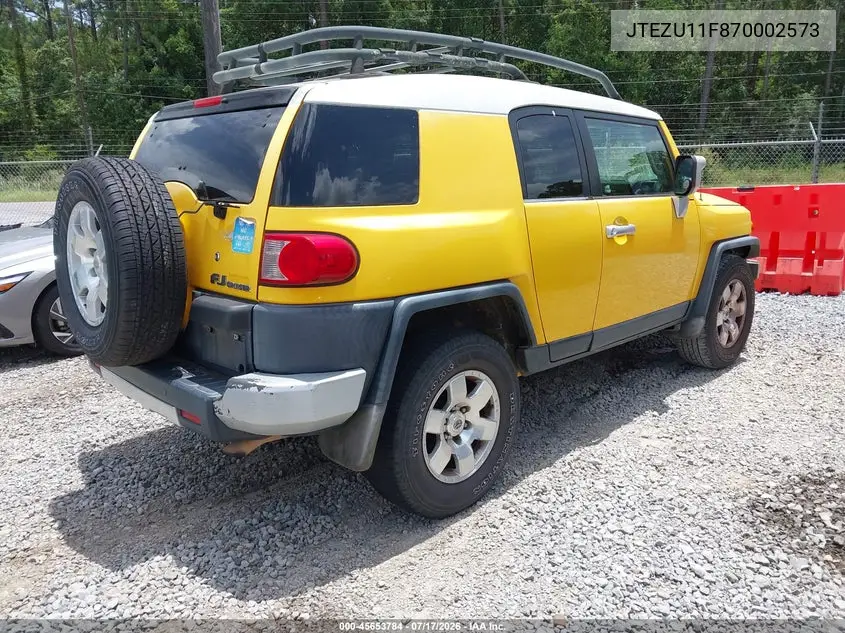 2007 Toyota Fj Cruiser VIN: JTEZU11F870002573 Lot: 45653784