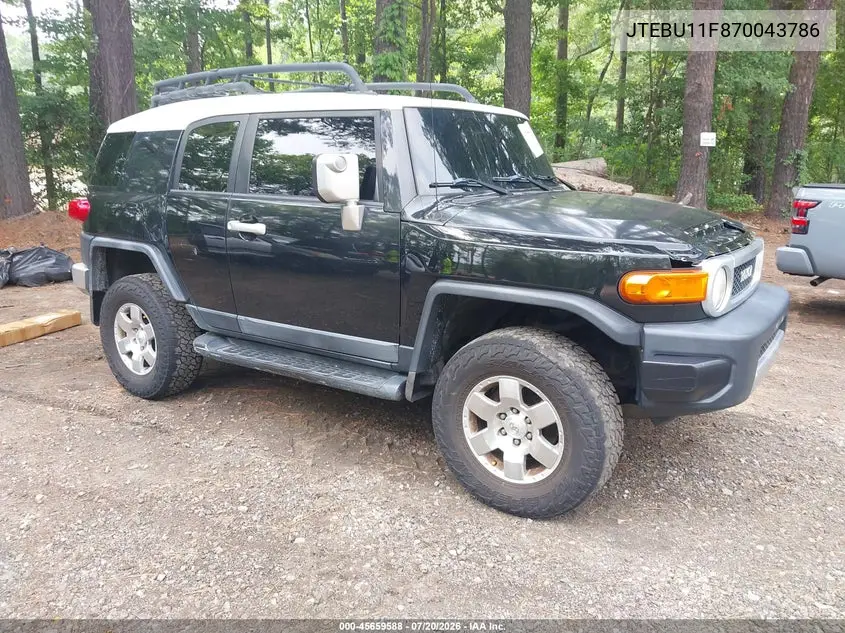 2007 Toyota Fj Cruiser VIN: JTEBU11F870043786 Lot: 45659588