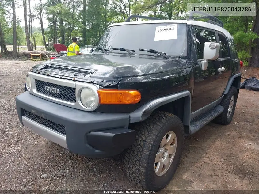 2007 Toyota Fj Cruiser VIN: JTEBU11F870043786 Lot: 45659588