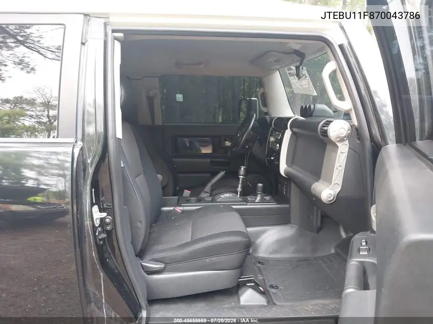 2007 Toyota Fj Cruiser VIN: JTEBU11F870043786 Lot: 45659588