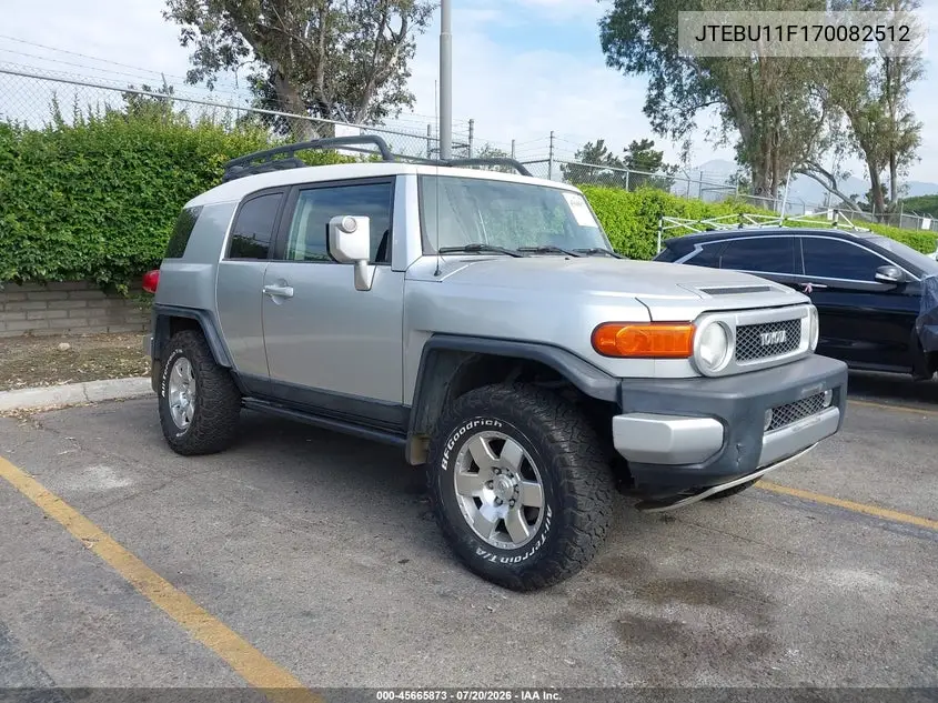 2007 Toyota Fj Cruiser VIN: JTEBU11F170082512 Lot: 45665873