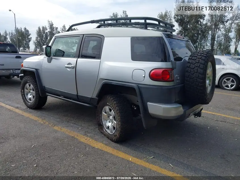 2007 Toyota Fj Cruiser VIN: JTEBU11F170082512 Lot: 45665873
