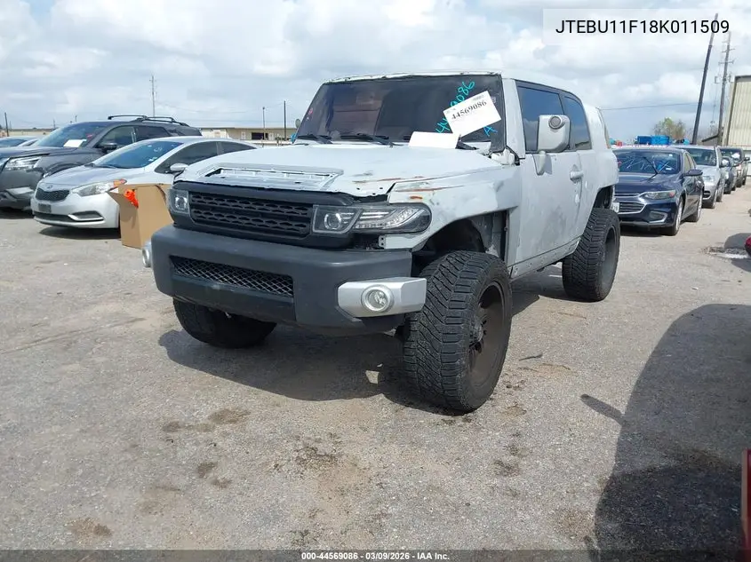 2008 Toyota Fj Cruiser VIN: JTEBU11F18K011509 Lot: 44569086