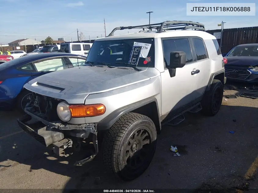 2008 Toyota Fj Cruiser VIN: JTEZU11F18K006888 Lot: 44840336