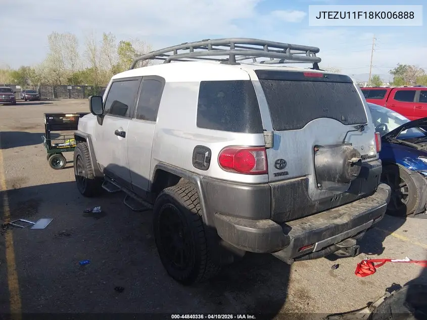 2008 Toyota Fj Cruiser VIN: JTEZU11F18K006888 Lot: 44840336
