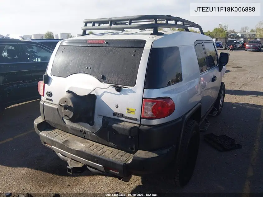 2008 Toyota Fj Cruiser VIN: JTEZU11F18K006888 Lot: 44840336