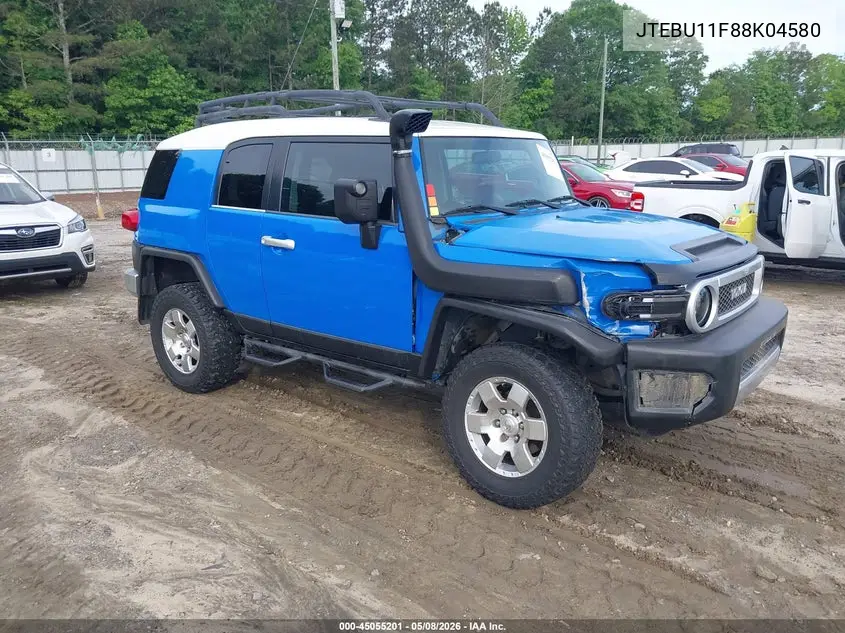 2008 Toyota Fj Cruiser VIN: JTEBU11F88K045804 Lot: 45055201
