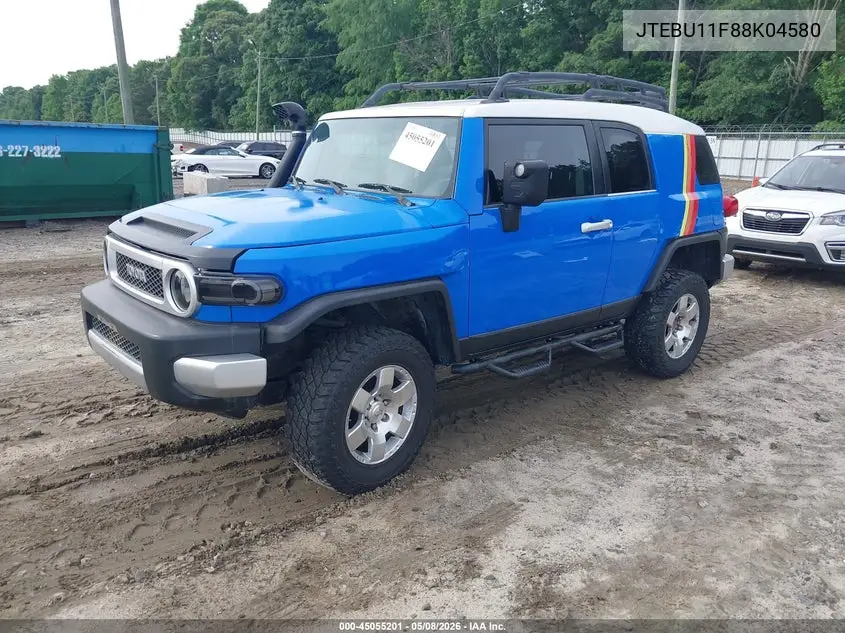 2008 Toyota Fj Cruiser VIN: JTEBU11F88K045804 Lot: 45055201