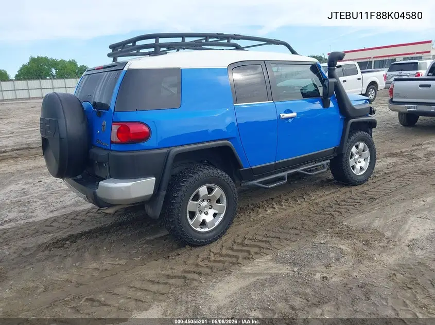 2008 Toyota Fj Cruiser VIN: JTEBU11F88K045804 Lot: 45055201