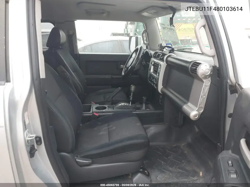 2008 Toyota Fj Cruiser VIN: JTEBU11F480103614 Lot: 45065798