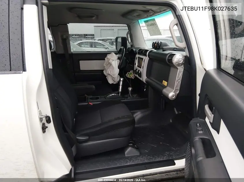 2008 Toyota Fj Cruiser VIN: JTEBU11F98K027635 Lot: 45086634
