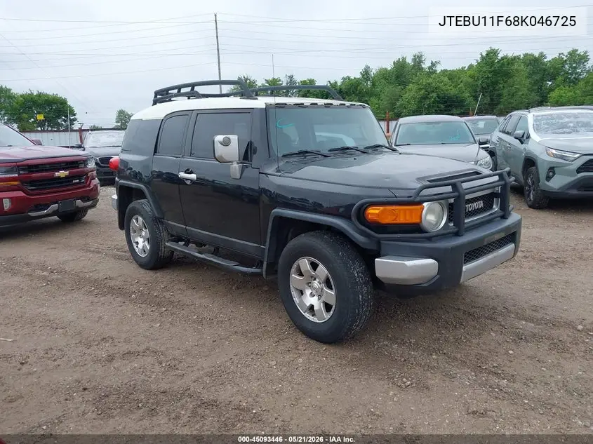 2008 Toyota Fj Cruiser VIN: JTEBU11F68K046725 Lot: 45093446