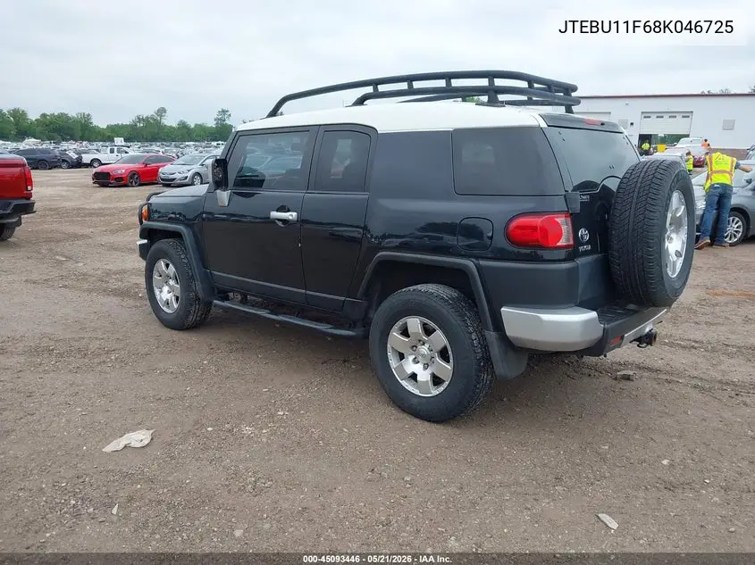 2008 Toyota Fj Cruiser VIN: JTEBU11F68K046725 Lot: 45093446
