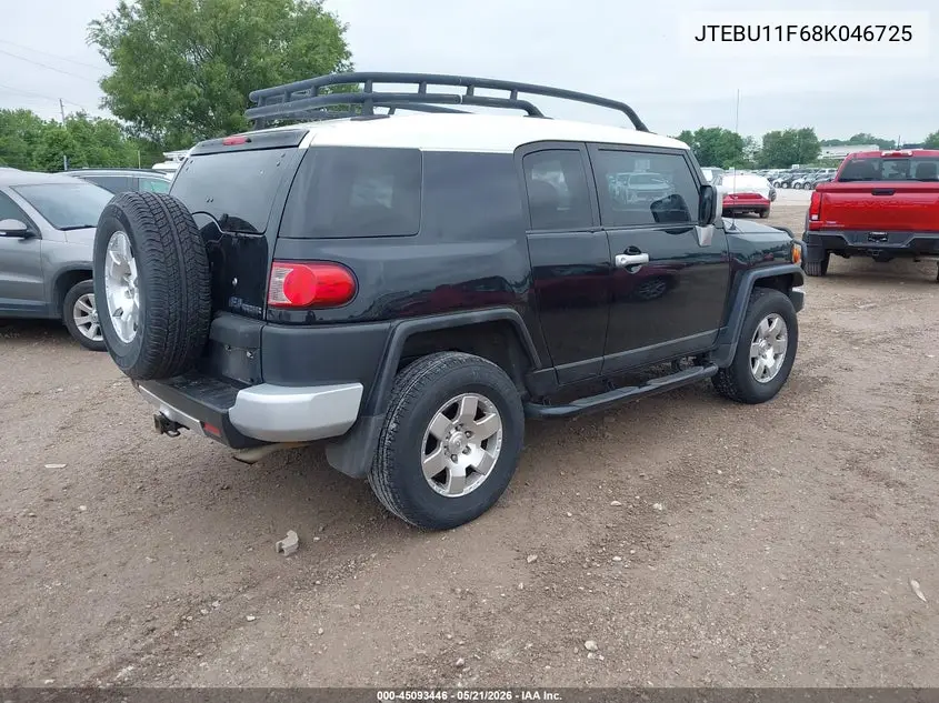 2008 Toyota Fj Cruiser VIN: JTEBU11F68K046725 Lot: 45093446