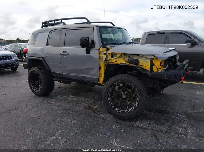 2008 Toyota Fj Cruiser VIN: JTEBU11F98K002539 Lot: 45220606