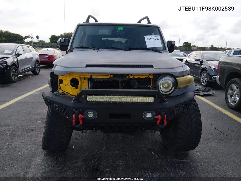 2008 Toyota Fj Cruiser VIN: JTEBU11F98K002539 Lot: 45220606