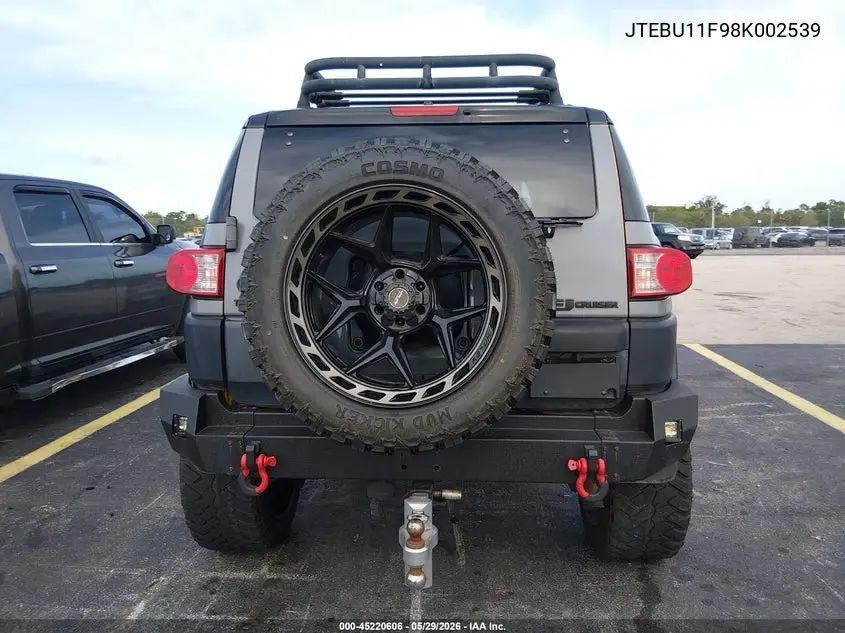 2008 Toyota Fj Cruiser VIN: JTEBU11F98K002539 Lot: 45220606