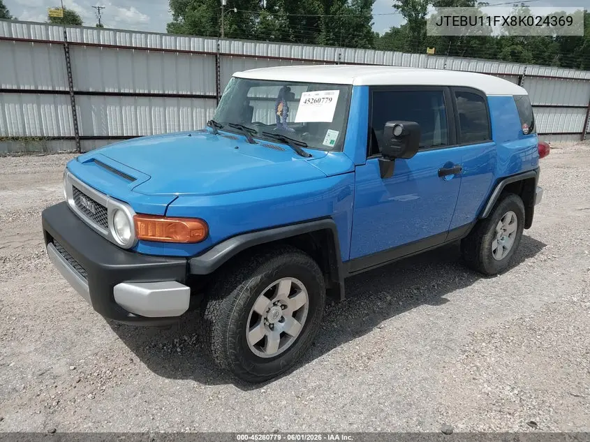 2008 Toyota Fj Cruiser VIN: JTEBU11FX8K024369 Lot: 45260779