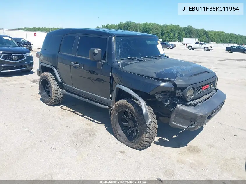 2008 Toyota Fj Cruiser VIN: JTEBU11F38K011964 Lot: 45268008