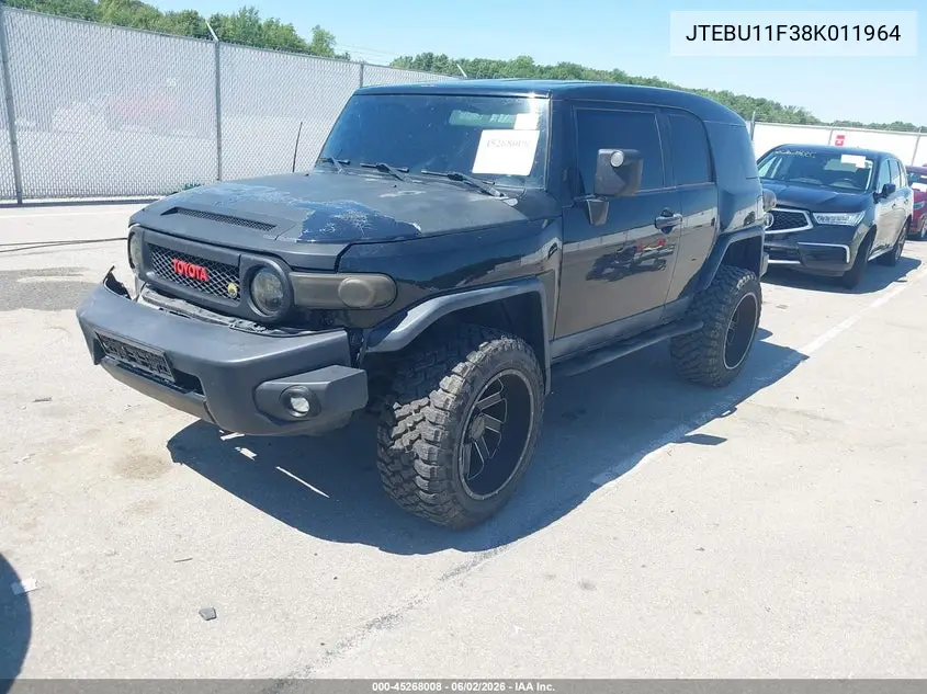 2008 Toyota Fj Cruiser VIN: JTEBU11F38K011964 Lot: 45268008