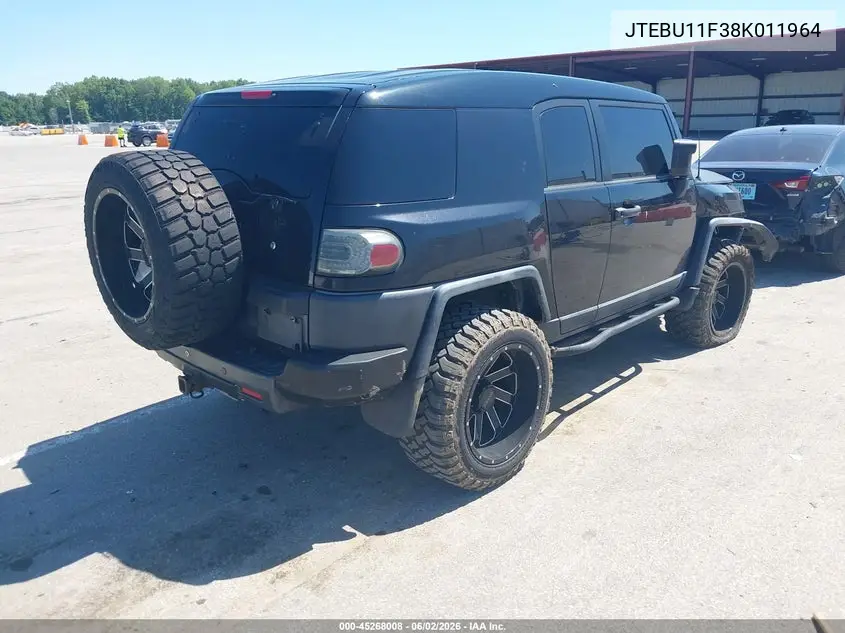 2008 Toyota Fj Cruiser VIN: JTEBU11F38K011964 Lot: 45268008