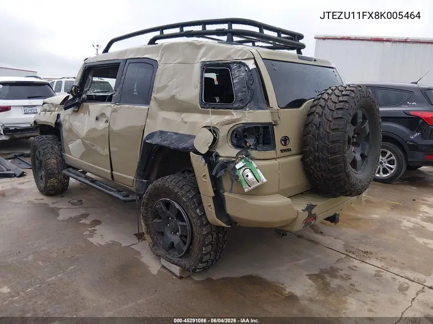 2008 Toyota Fj Cruiser VIN: JTEZU11FX8K005464 Lot: 45291086
