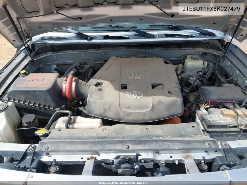 2008 Toyota Fj Cruiser VIN: JTEBU11FX8K027479 Lot: 45294115