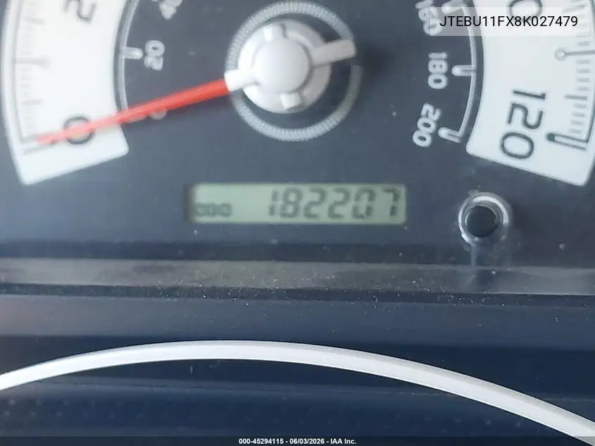 2008 Toyota Fj Cruiser VIN: JTEBU11FX8K027479 Lot: 45294115