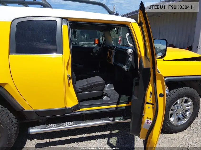 2008 Toyota Fj Cruiser VIN: JTEBU11F98K038411 Lot: 45302764