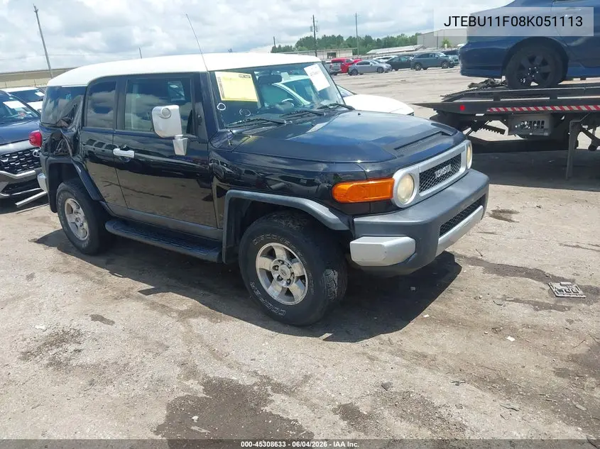 2008 Toyota Fj Cruiser VIN: JTEBU11F08K051113 Lot: 45308633