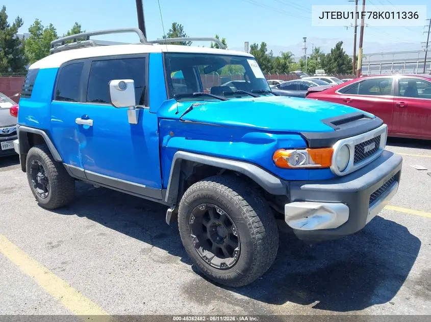 2008 Toyota Fj Cruiser VIN: JTEBU11F78K011336 Lot: 45362482