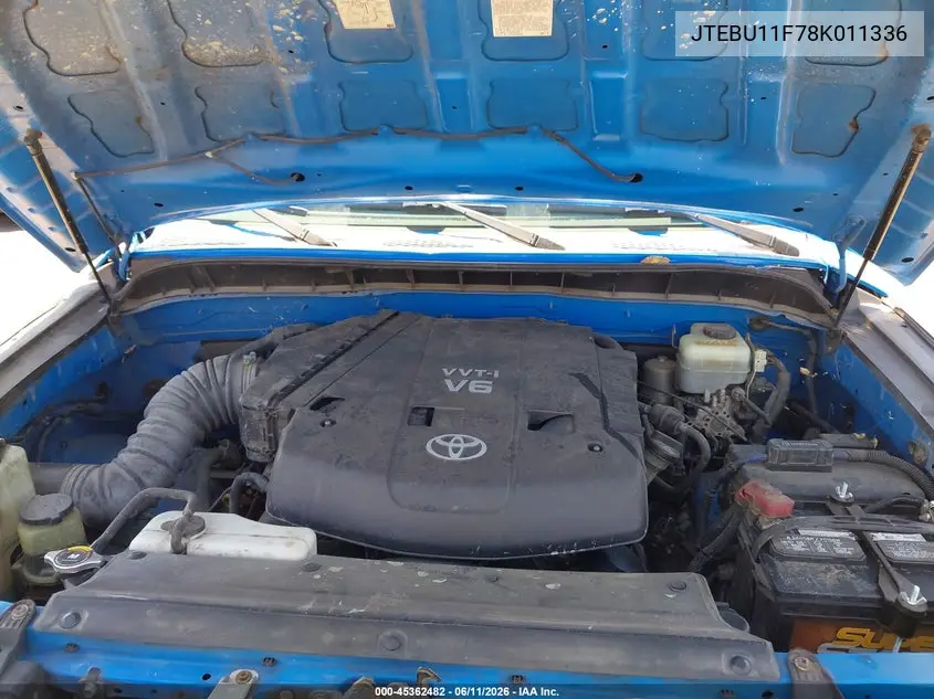 2008 Toyota Fj Cruiser VIN: JTEBU11F78K011336 Lot: 45362482
