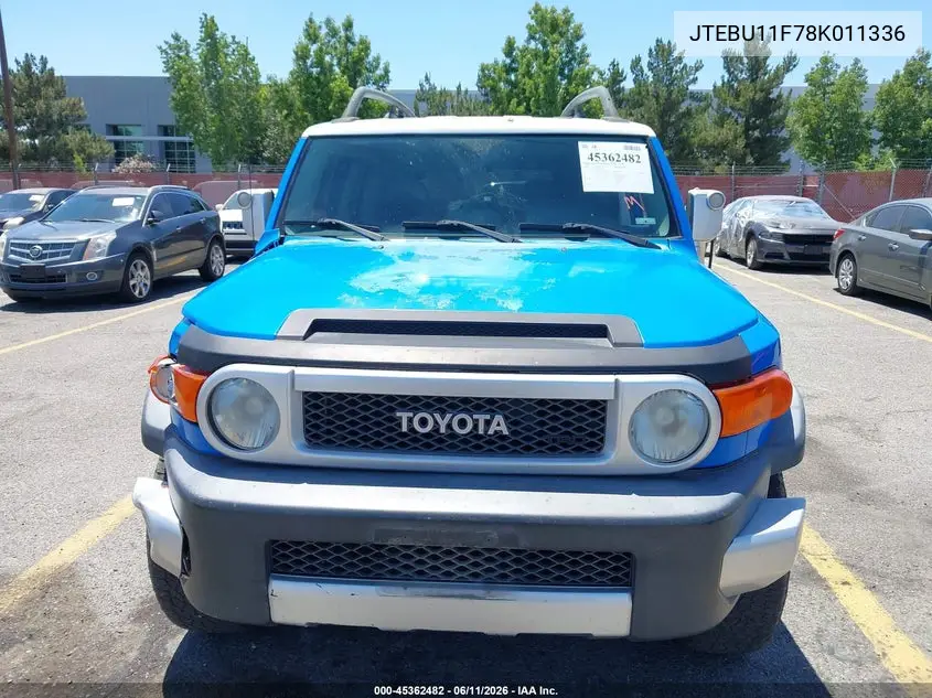 2008 Toyota Fj Cruiser VIN: JTEBU11F78K011336 Lot: 45362482