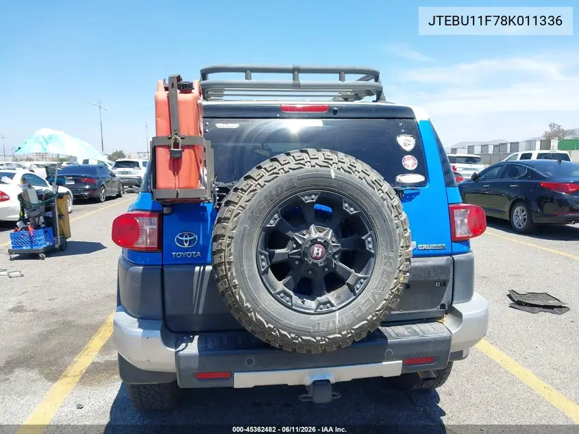 2008 Toyota Fj Cruiser VIN: JTEBU11F78K011336 Lot: 45362482