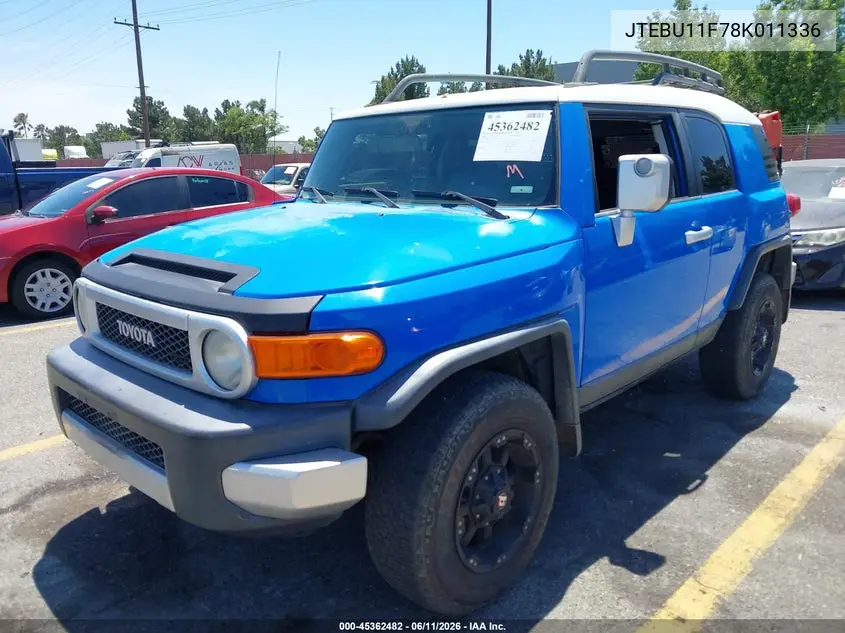2008 Toyota Fj Cruiser VIN: JTEBU11F78K011336 Lot: 45362482