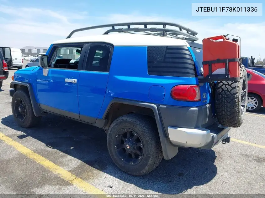 2008 Toyota Fj Cruiser VIN: JTEBU11F78K011336 Lot: 45362482