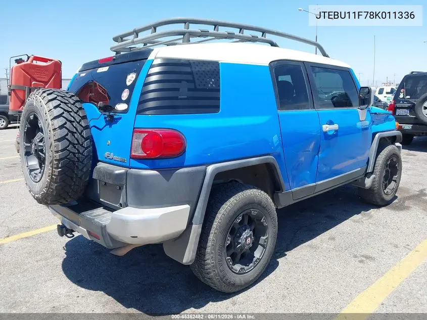2008 Toyota Fj Cruiser VIN: JTEBU11F78K011336 Lot: 45362482