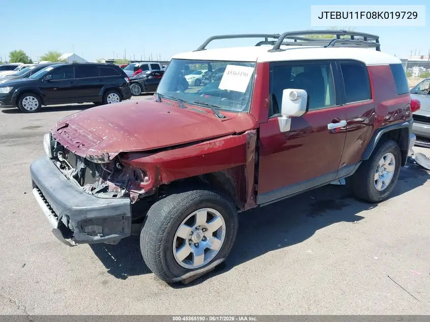 2008 Toyota Fj Cruiser VIN: JTEBU11F08K019729 Lot: 45365190