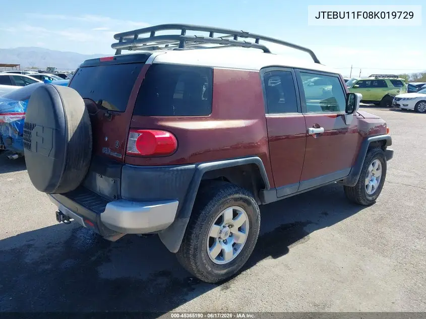 2008 Toyota Fj Cruiser VIN: JTEBU11F08K019729 Lot: 45365190