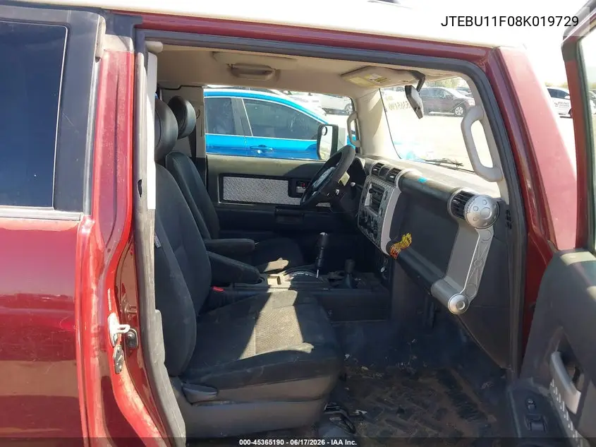 2008 Toyota Fj Cruiser VIN: JTEBU11F08K019729 Lot: 45365190
