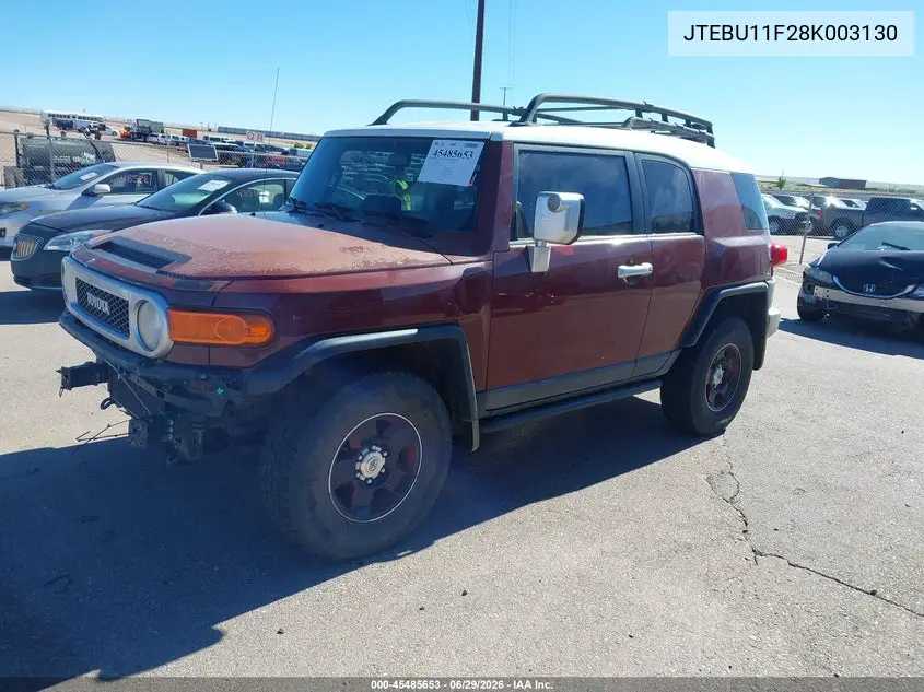 2008 Toyota Fj Cruiser VIN: JTEBU11F28K003130 Lot: 45485653