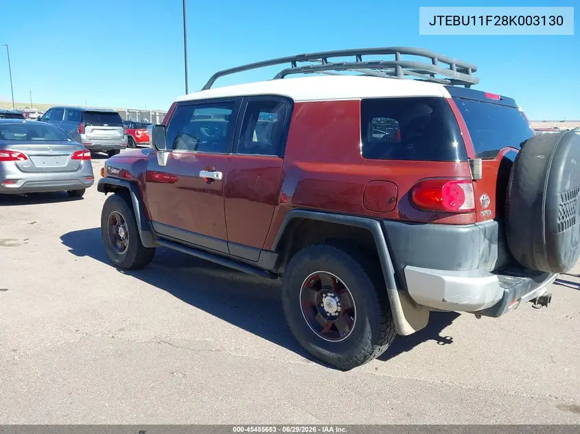 2008 Toyota Fj Cruiser VIN: JTEBU11F28K003130 Lot: 45485653