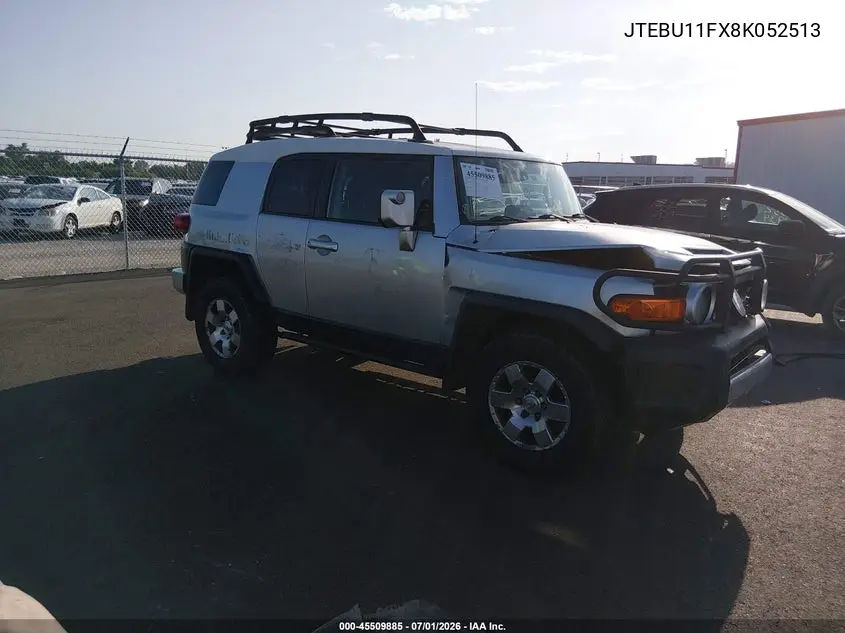2008 Toyota Fj Cruiser VIN: JTEBU11FX8K052513 Lot: 45509885