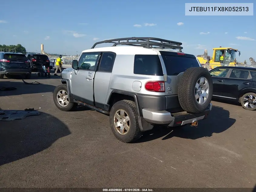 2008 Toyota Fj Cruiser VIN: JTEBU11FX8K052513 Lot: 45509885